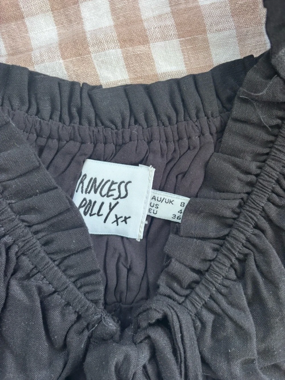 Princess Polly Black Ruffle Tie-Front Top - Picture 3 of 3